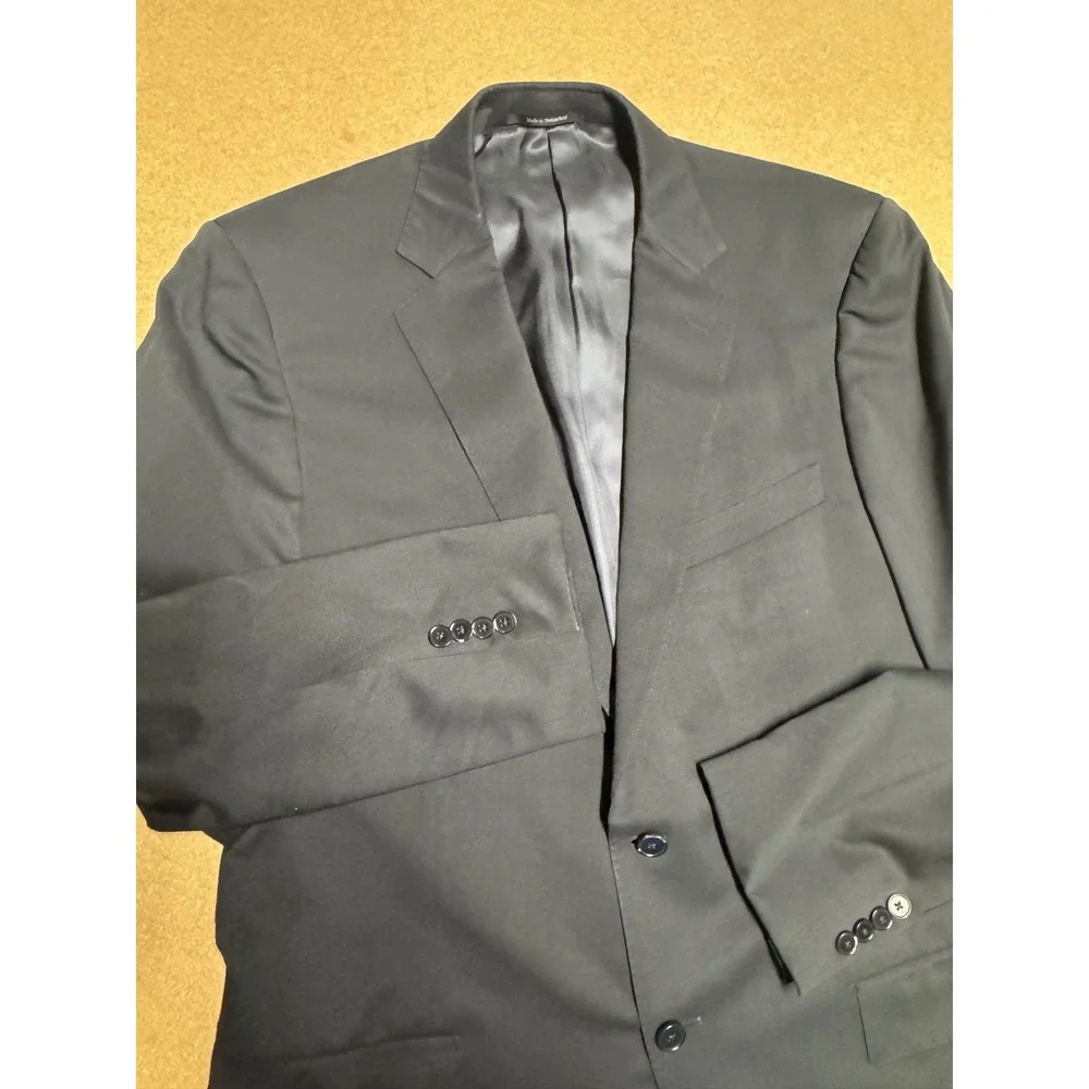 Ermenegildo Zegna Blazer Suit Jacket  Black‎ Made in Switzerland Size 56 L $500